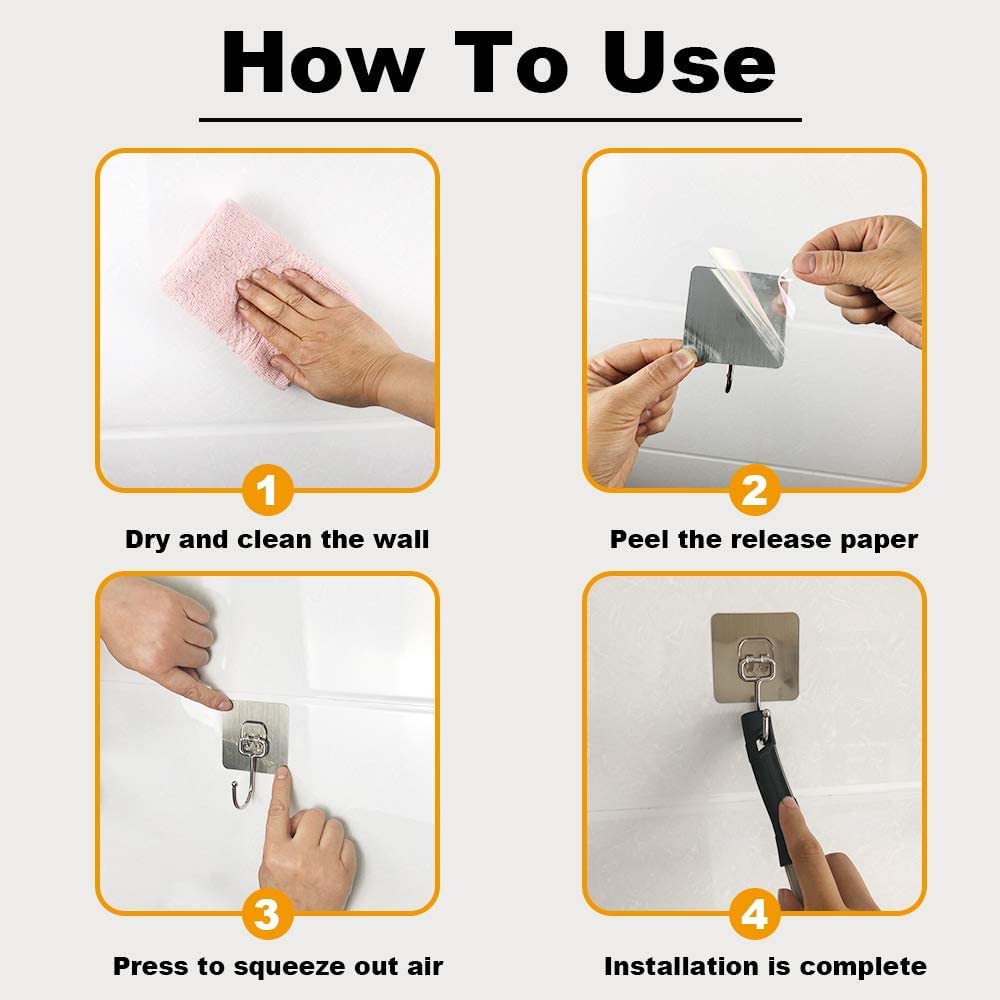 Premium Golden Hanger Hooks- Peel & Stick Adhesive .g