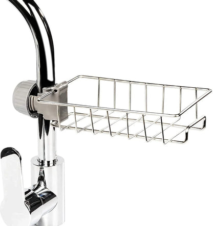 Kitchen Steel Sink Organizer - Get Free 3 Non-Scratch Dish Wash Cloth (worth 199/-)