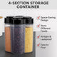 4 Section Transparent Storage Container with Lid | Multi-Purpose Organizer Box for Snacks, Dry Fruits, Spices & Kitchen Essentials: f