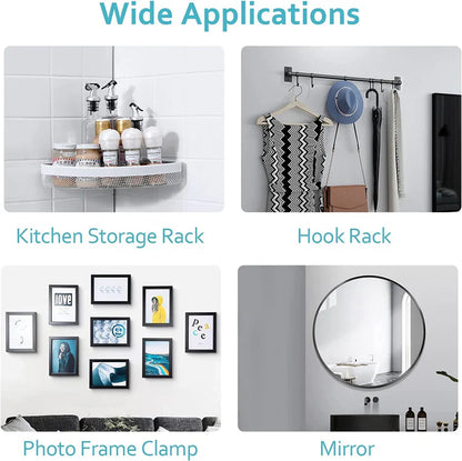 Adhesive Wall Hooks, No-Drilling Waterproof Screw for Hanging