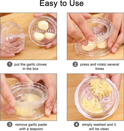 Twist & Crush, Mess-Free Garlic Crusher – Easy Twist Garlic Press Tool Set: f