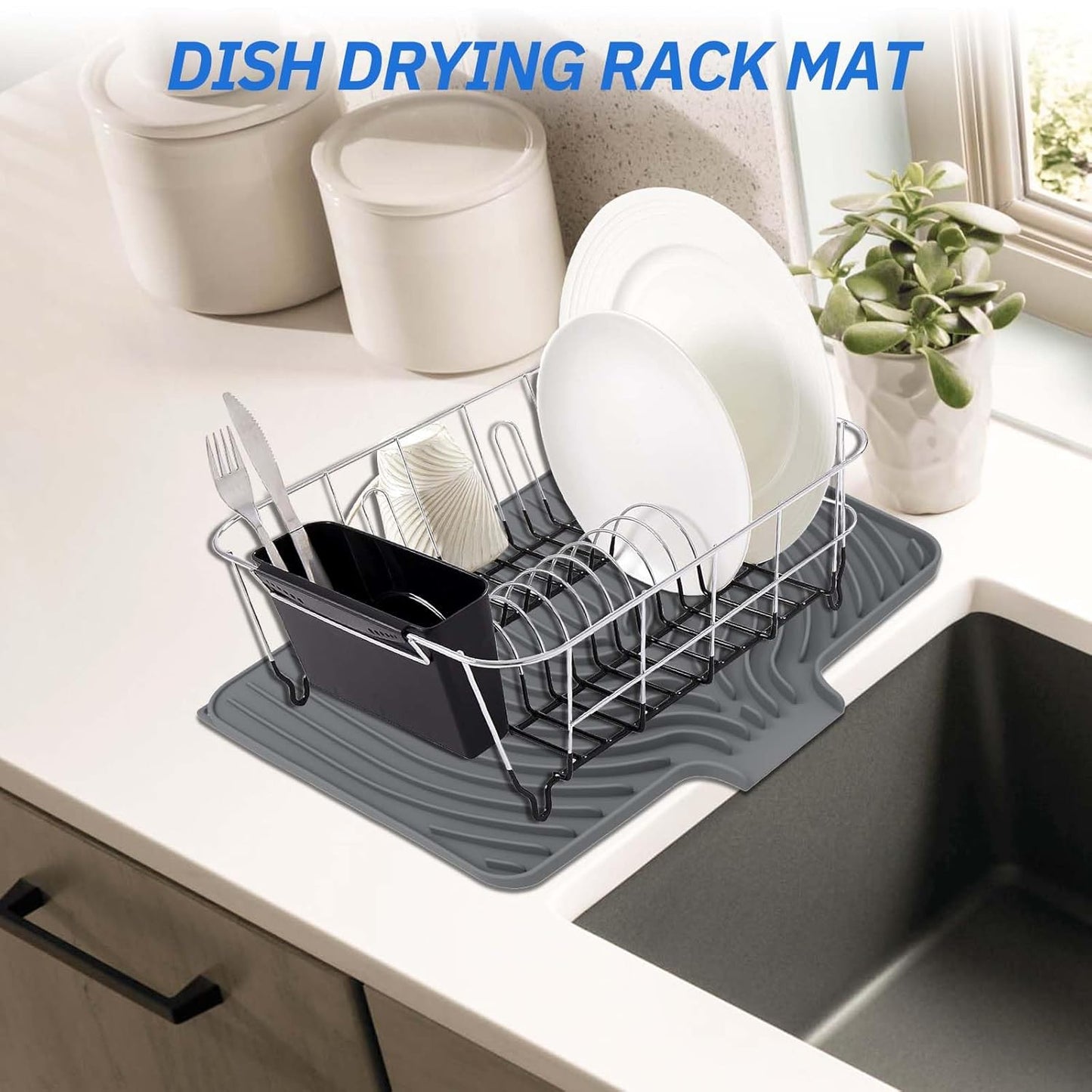 Silicone Kitchen Dish Drain Mat (40 × 30 cm)- g