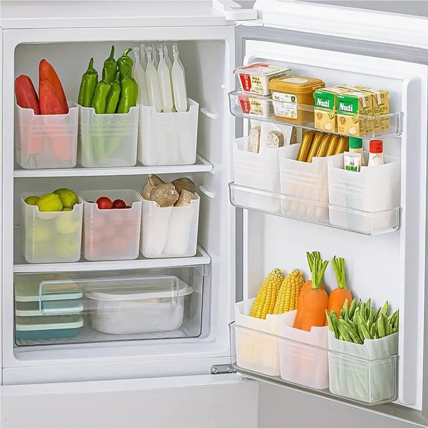 Fridge and Home Organiser containers (Pack of 6) ,g