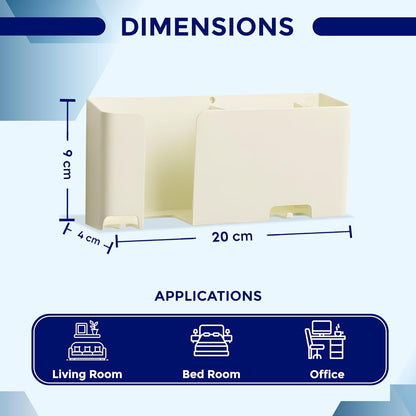 Wall Mounted Mobile Holder with Remote & Key Organizer – Self Adhesive Space Saving Storage Rack: f