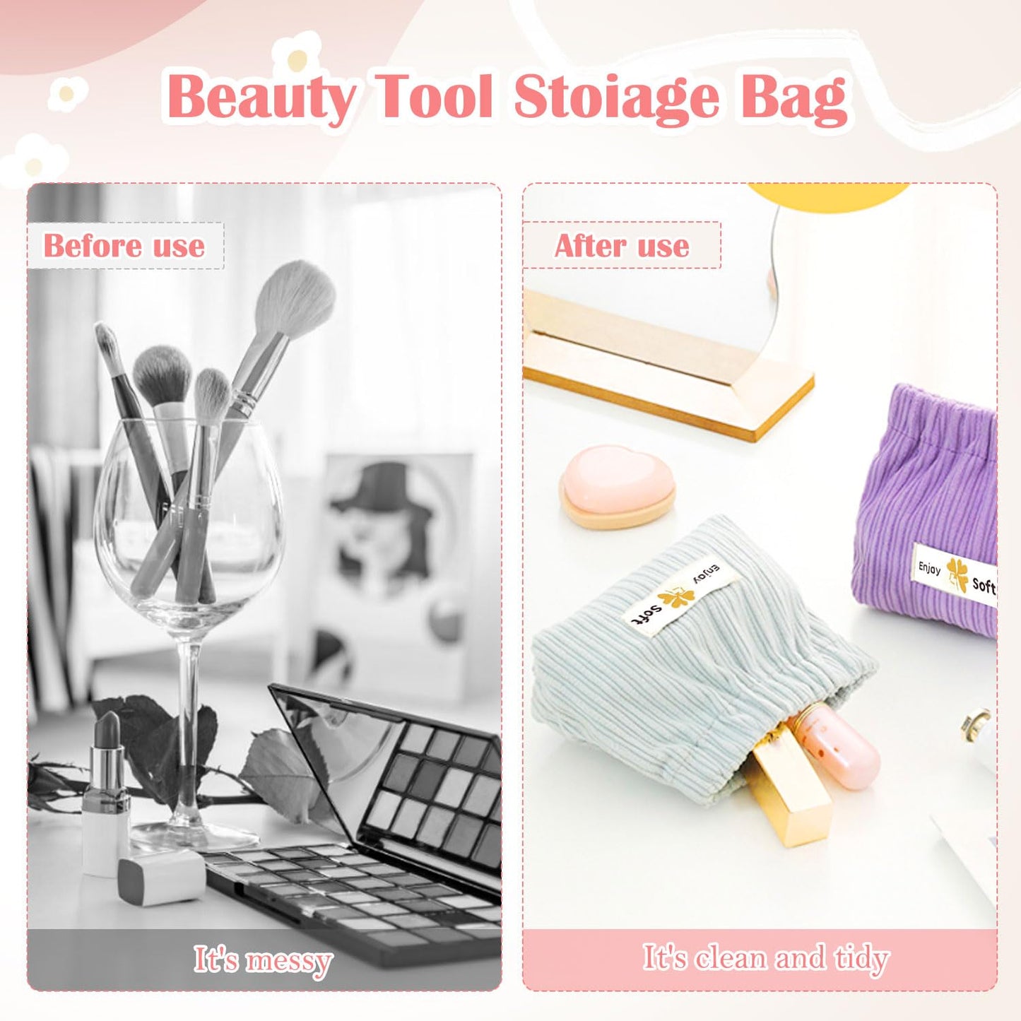 Stylish Corduroy Elastic Mini Organizer Pouch – Compact & Versatile Storage Solution -Pack of 3 .g