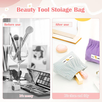 Stylish Corduroy Elastic Mini Organizer Pouch – Compact & Versatile Storage Solution -Pack of 3 .g