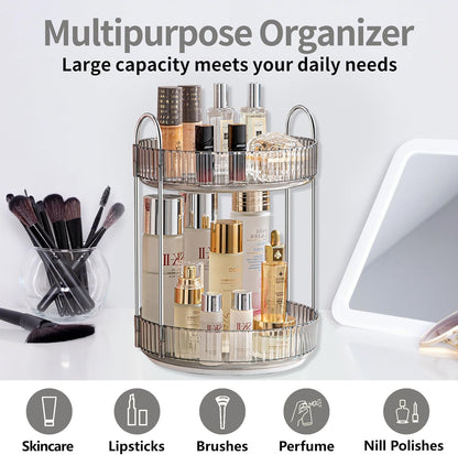 360° Makeup Organizer Carousel – Multipurpose Makeup Storage Rack for Vanity: f