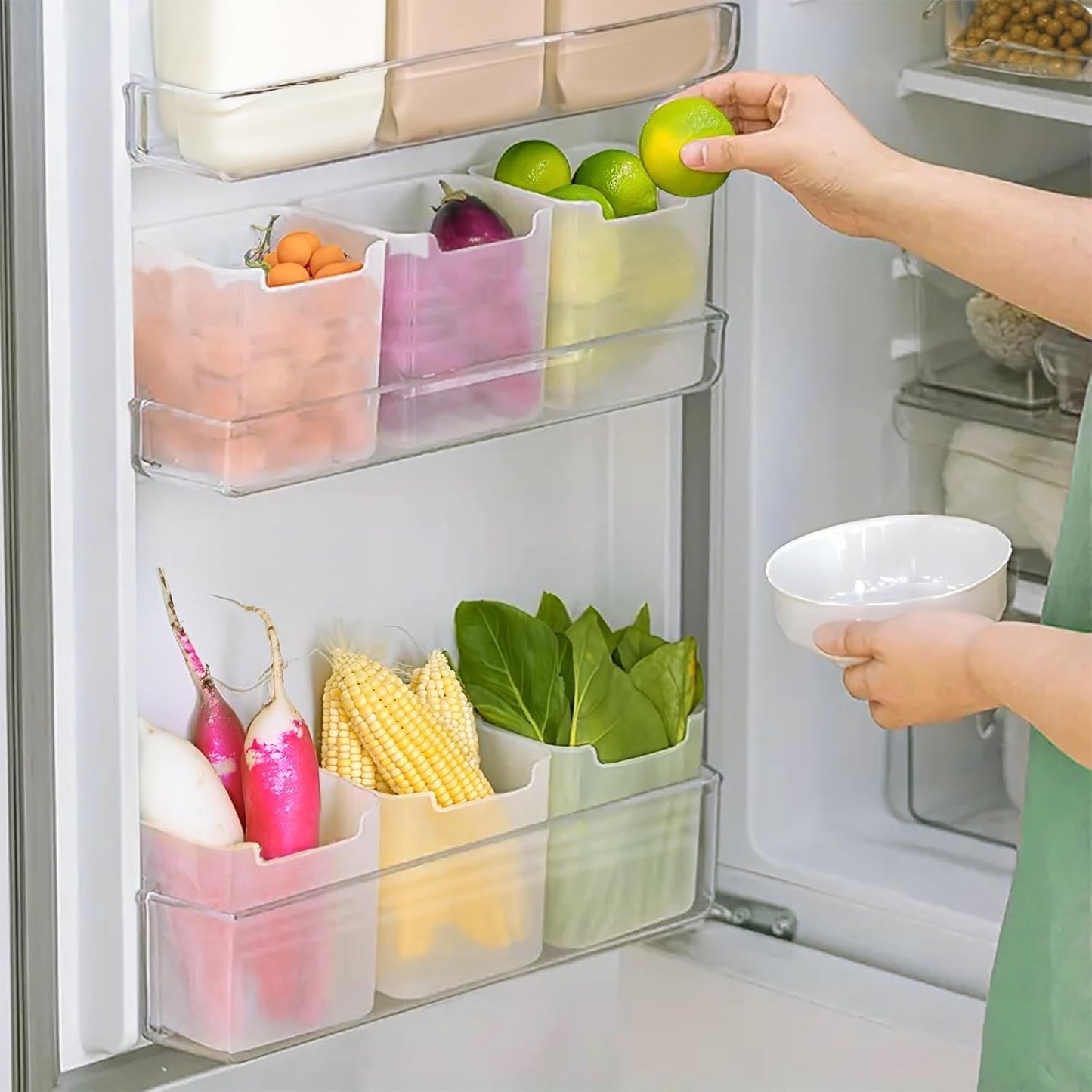 Fridge and Home Organiser containers (Pack of 6) ,g