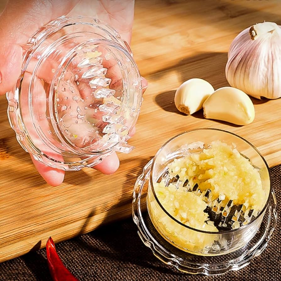 Twist & Crush, Mess-Free Garlic Crusher – Easy Twist Garlic Press Tool Set: g