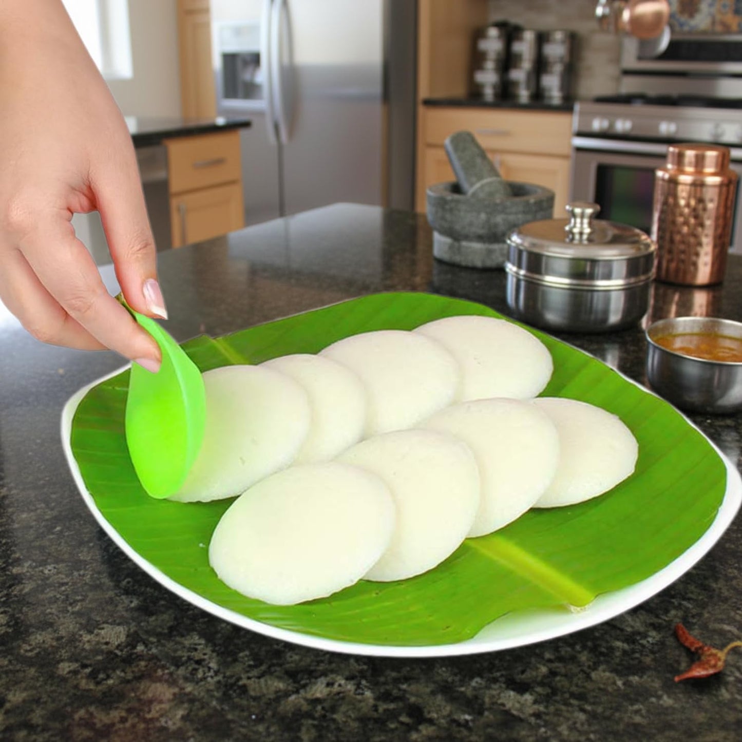 Reusable Silicone Idli Moulds (Set of 8) – Non-Stick BPA-Free Idli Maker Cups; g