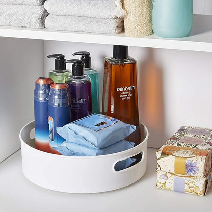 Space-Saving Rotating Organizer Tray (360°) – Easy-Access Kitchen, Pantry & Fridge Storage Solution (White): f