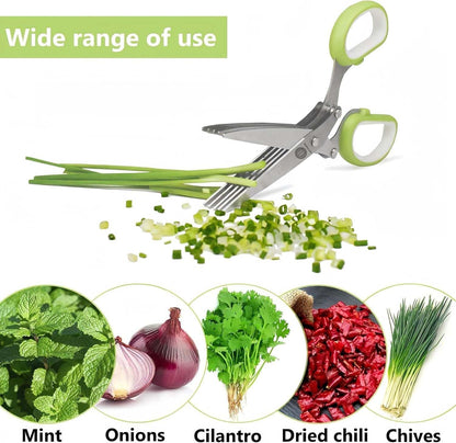 Premium Stainless Steel Herb Scissors | Quick Cutting Tool for Herbs & Vegetables: f