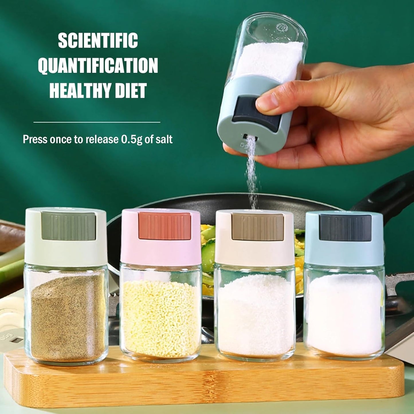Glass Measure Spice Bottle for Kitchen - For All Spices, Seasoning Made Easy-.g