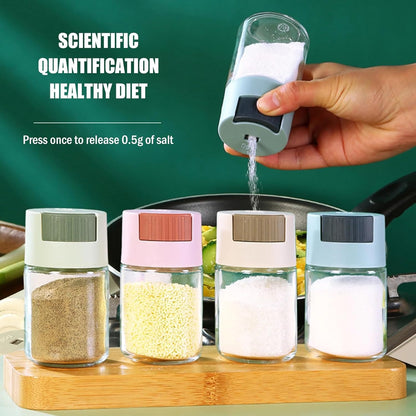 Glass Measure Spice Bottle for Kitchen - For All Spices, Seasoning Made Easy-.g