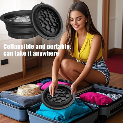 Silicone Facial Ice Bath Bowl – Collapsible Cold Therapy Spa Tool; f