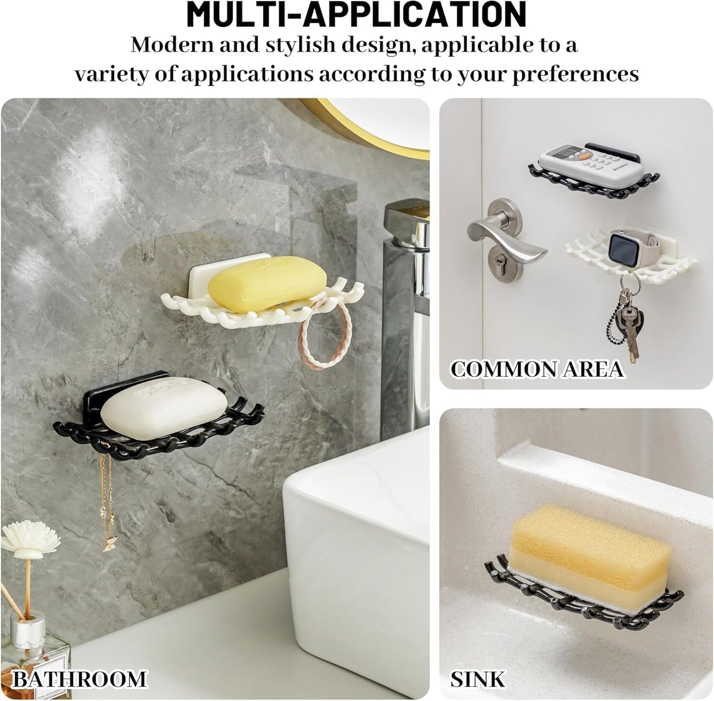 Wall Mounted Dish with Hooks – Space Saving Bathroom Organizer: g