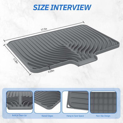 Silicone Kitchen Dish Drain Mat (40 × 30 cm)- f