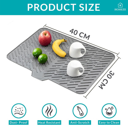 Silicone Kitchen Dish Drain Mat (40 × 30 cm)- g