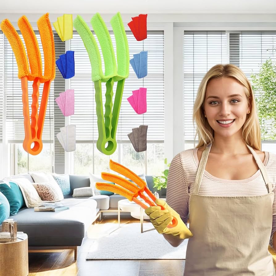 3-in-1 Blinds and Ac Vent Cleaning Brush with Microfiber Sleeves – Multipurpose Dust Remover Tool: f