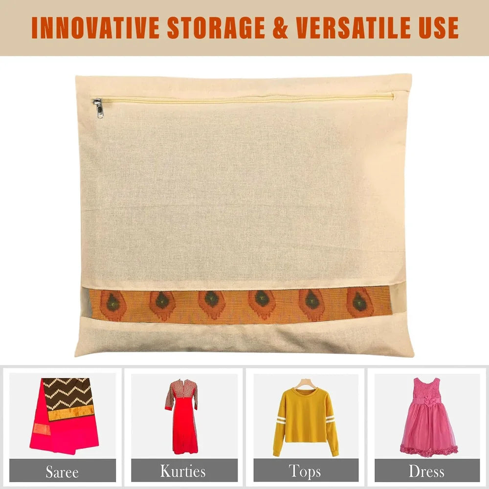 Premium Cotton Saree Covers with ZIP Lock-.f