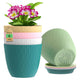 (Pack of 5) 6-Inch Unbreakable Plastic Flower Pots with Drainage & Saucers – Indoor & Outdoor Planters;f