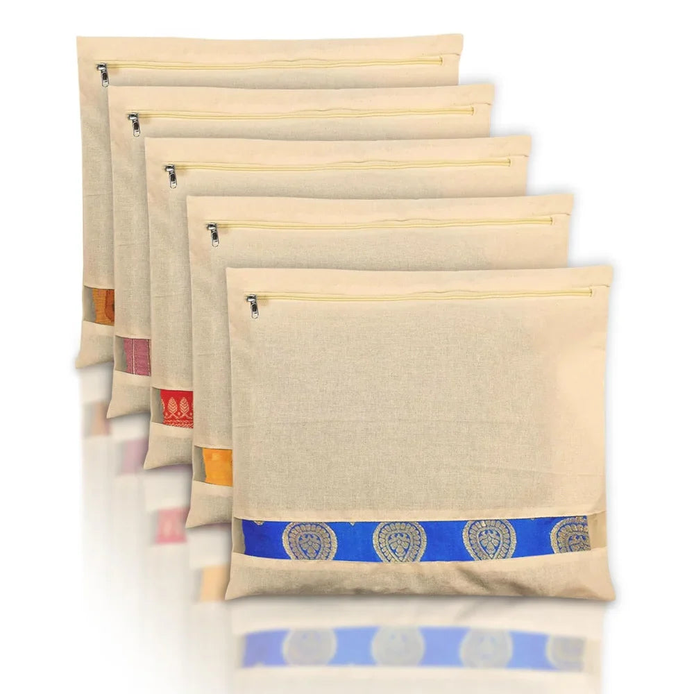 Premium Cotton Saree Covers with ZIP Lock-.f