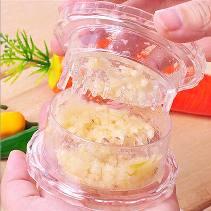 Twist & Crush, Mess-Free Garlic Crusher – Easy Twist Garlic Press Tool Set: g