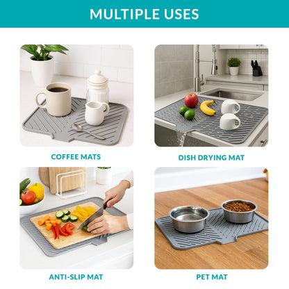 Silicone Kitchen Dish Drain Mat (40 × 30 cm)- g