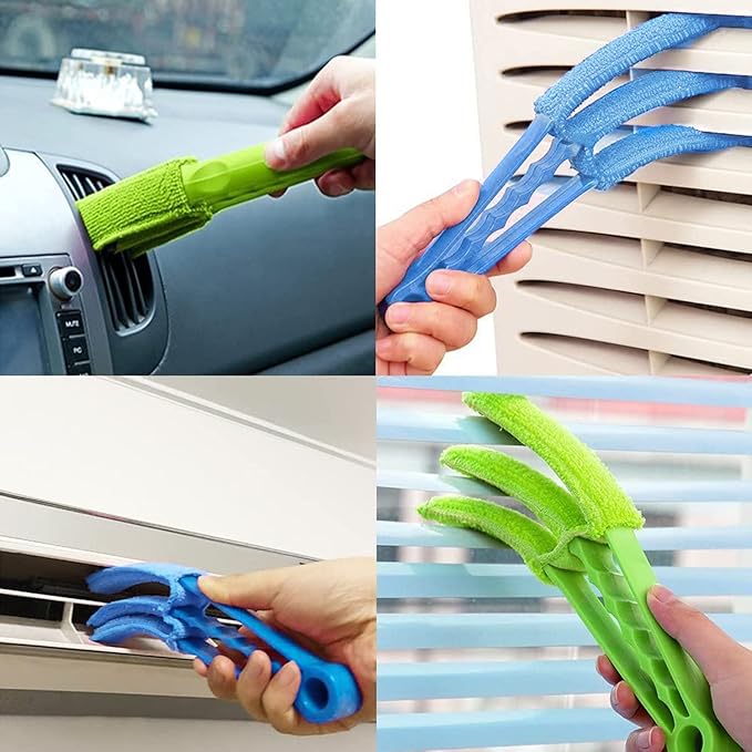 3-in-1 Blinds and Ac Vent Cleaning Brush with Microfiber Sleeves – Multipurpose Dust Remover Tool: f