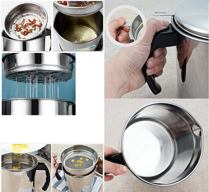 Stainless Steel Oil Filter Jar- Premium and Long Lasting.g