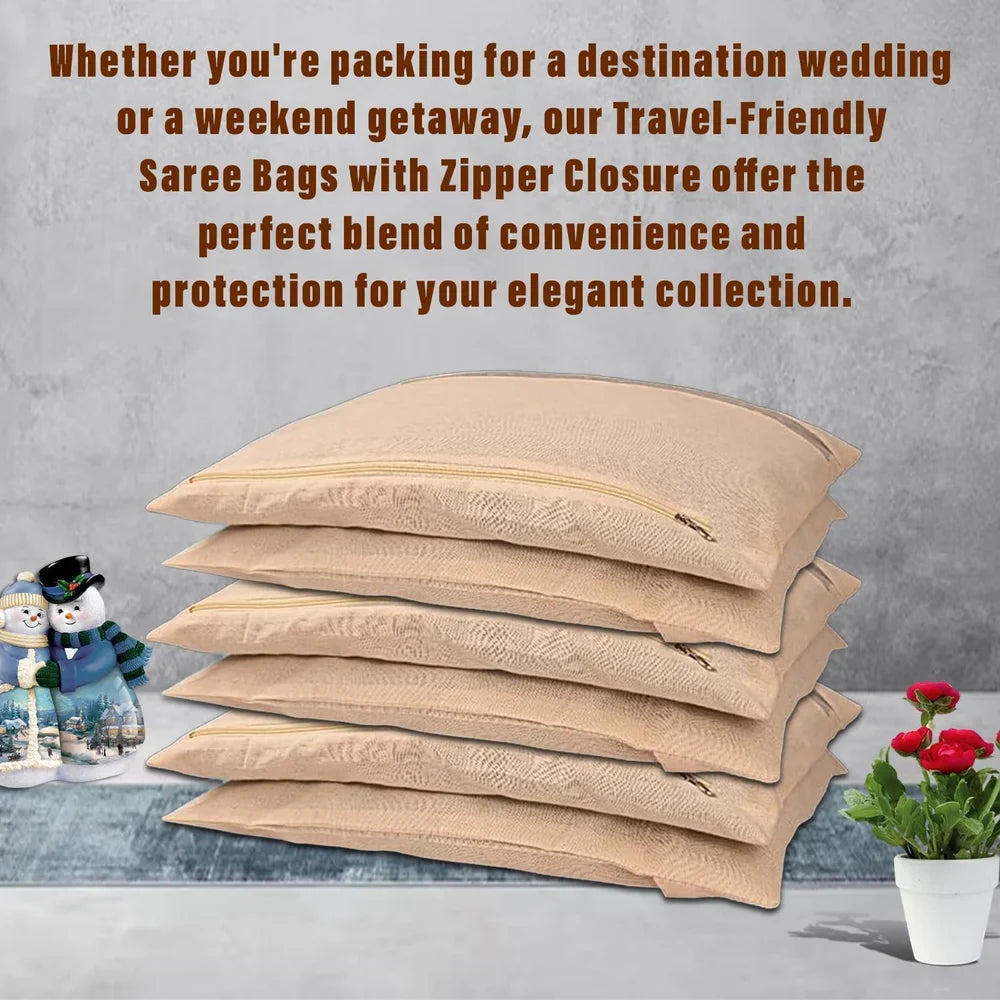 Premium Cotton Saree Covers with ZIP Lock-.f
