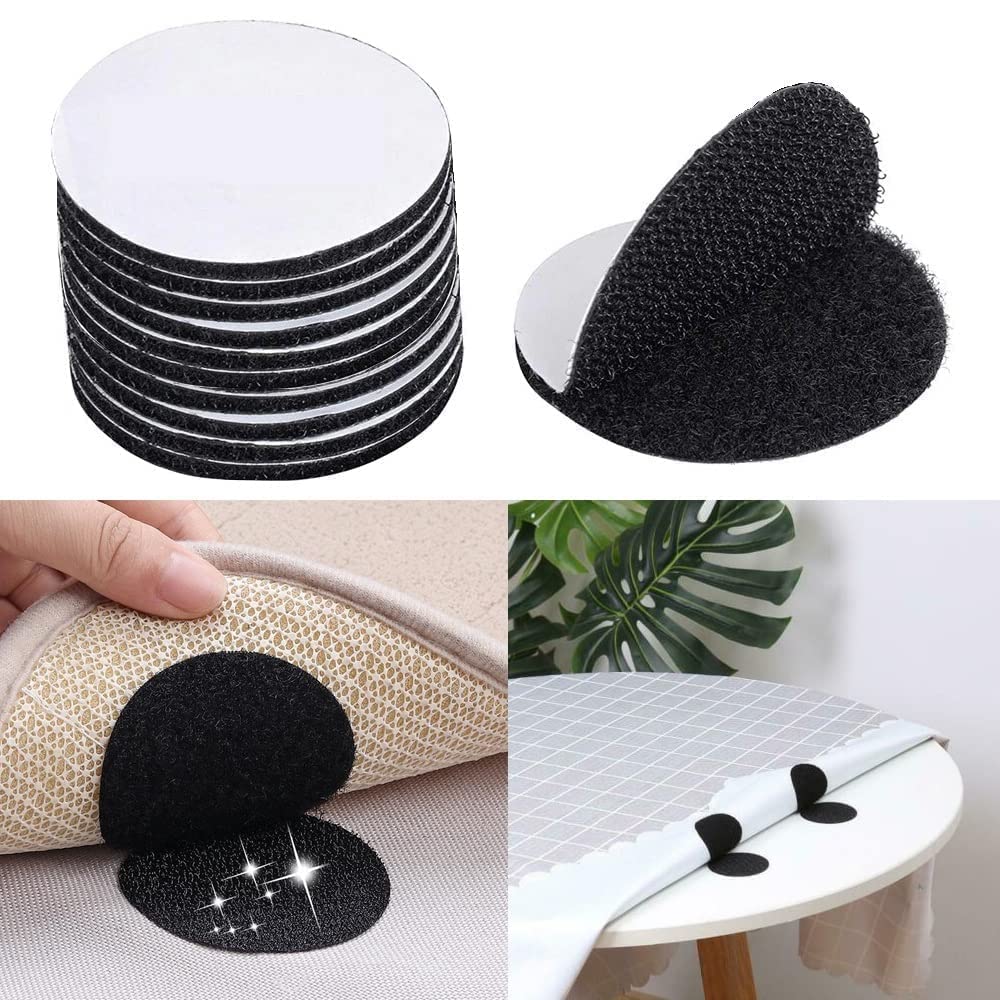 Anti-Slip Velcro Tape Dots – Self Adhesive Double-Sided Grip for Carpets, Bedsheets & Rugs- g