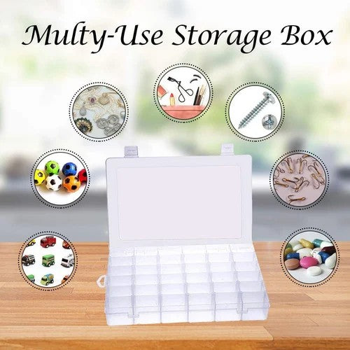 Multipurpose Storage Box 36 Compartments – Portable Organizer for Medicine, Jewelry, Cosmetics & Stationery: f