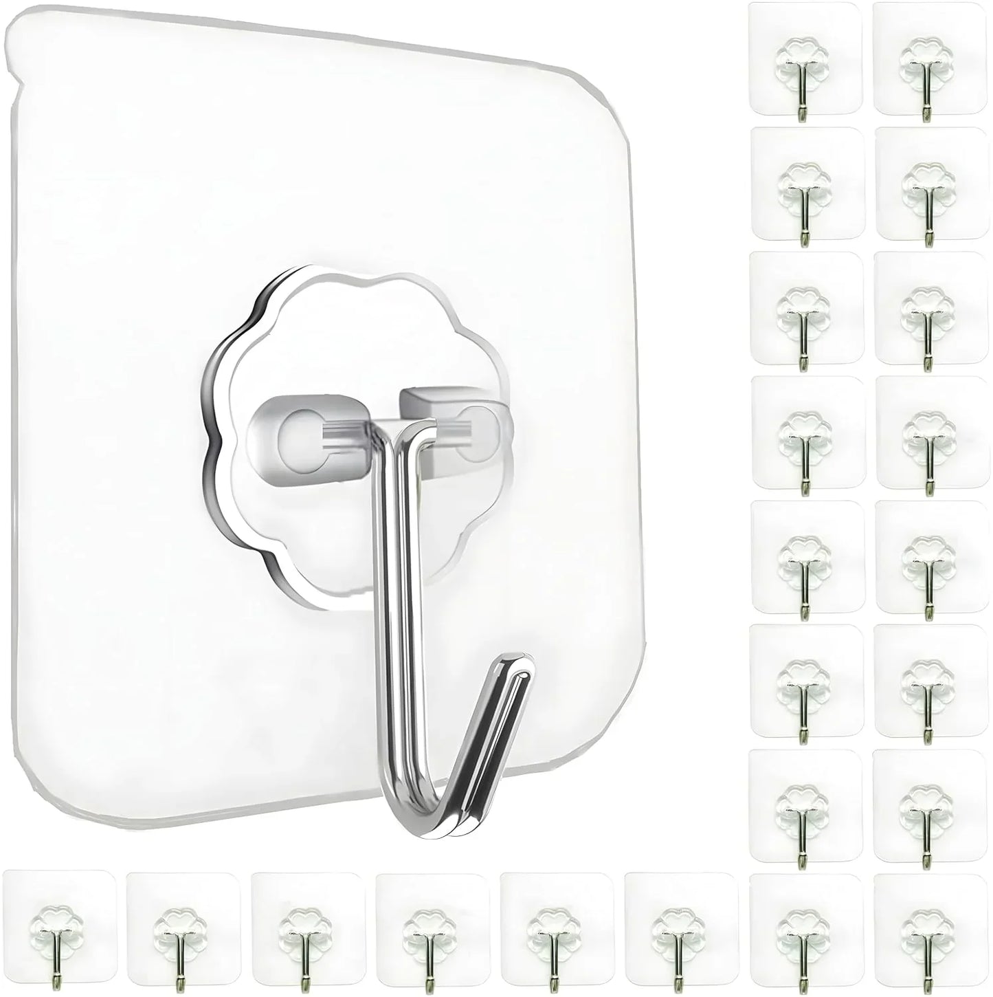 10 - Pieces 180 Degrees Adhesive Wall Hooks