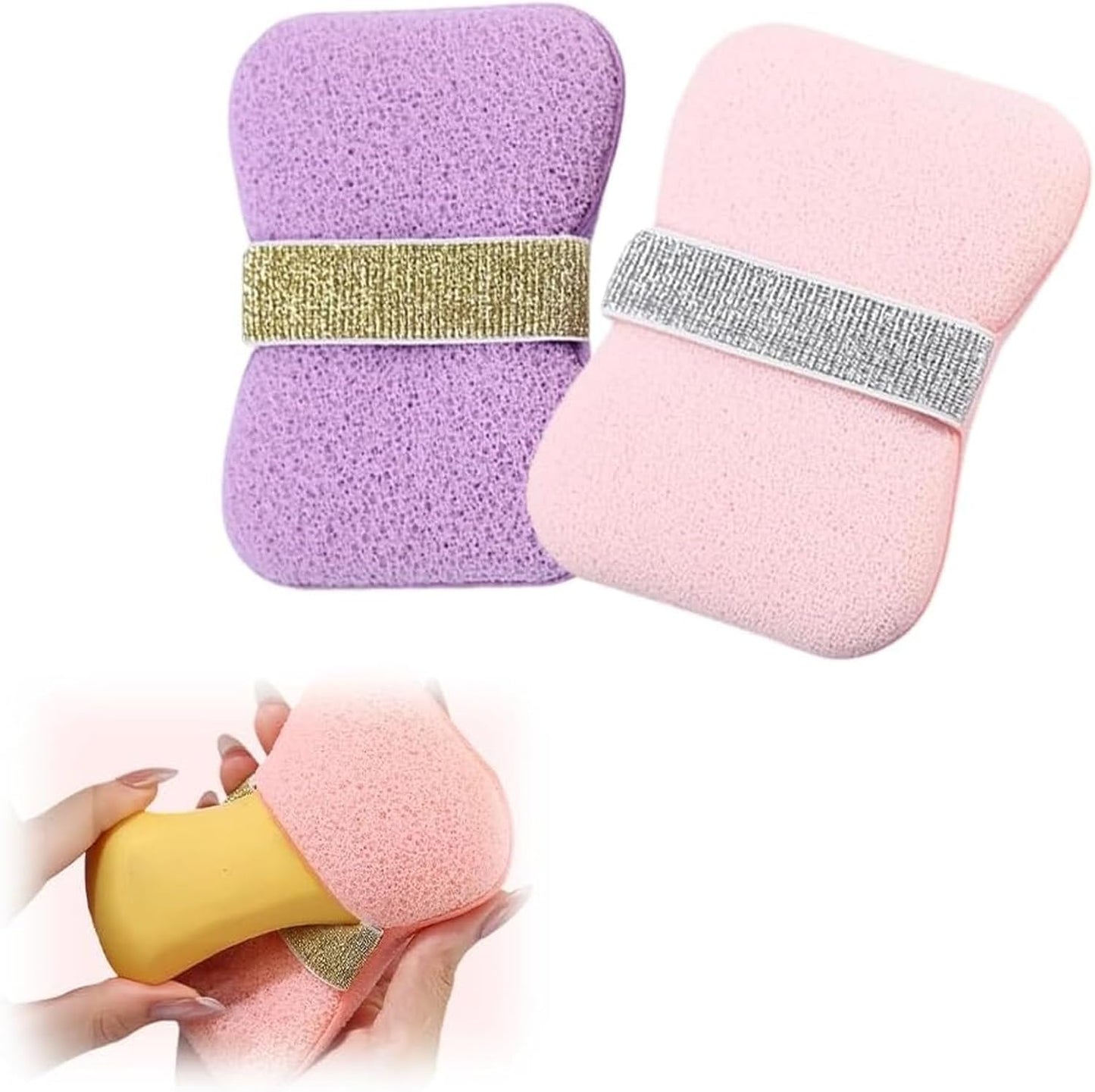 Bath Sponge Loofah – Exfoliating Body Scrubber with Soap Holder & Hand Strap for Smooth Skin: f