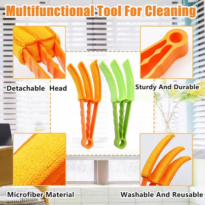 3-in-1 Blinds and Ac Vent Cleaning Brush with Microfiber Sleeves – Multipurpose Dust Remover Tool: f
