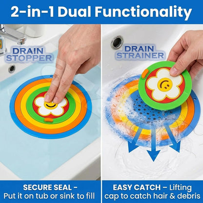 Premium 2-in-1 Silicone Drain Cover – Hair Catcher, Stopper & Odor/Insect Blocker for Bathroom & Kitchen: g