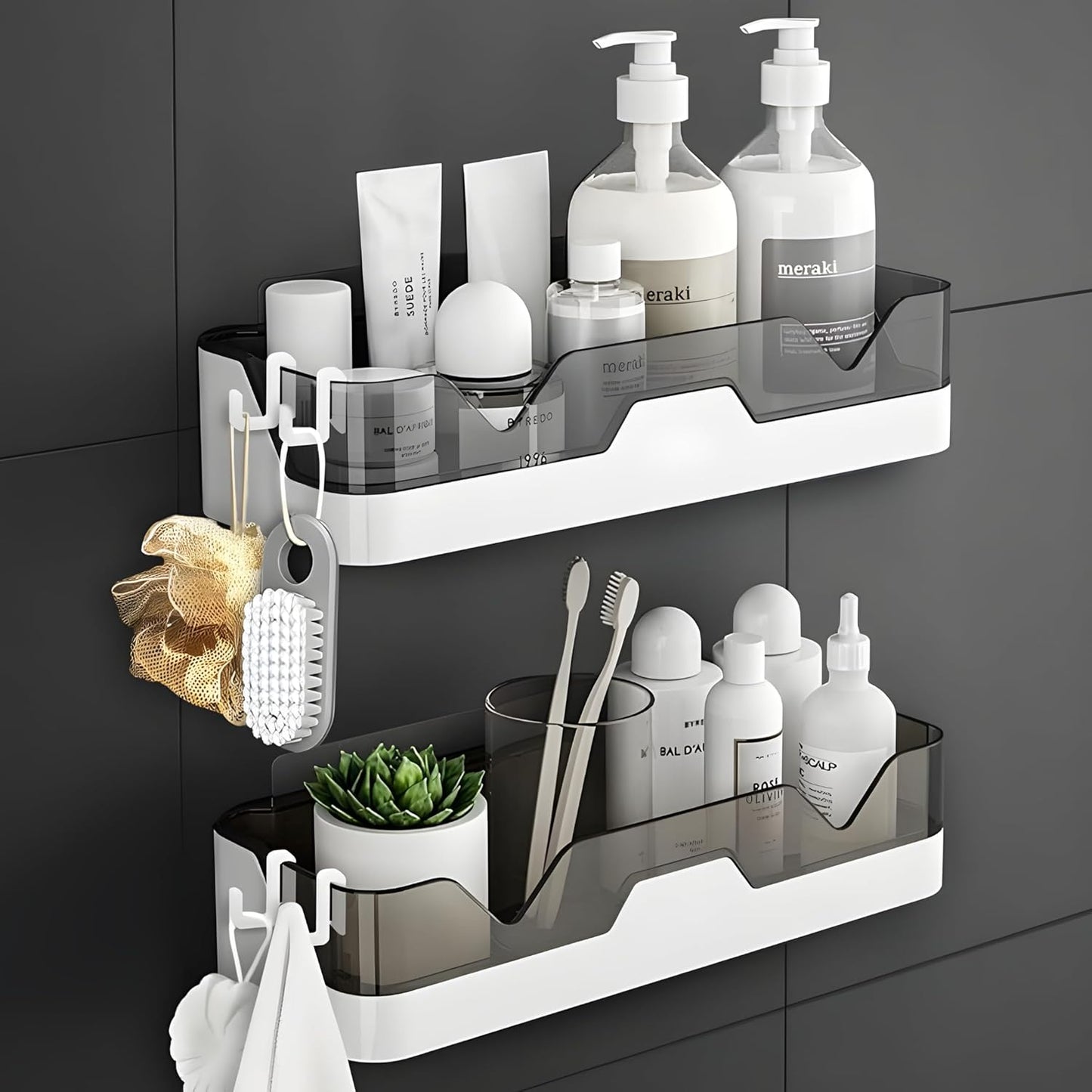 Bathroom & Kitchen adhesive organiser Shelf -(Pack of 2): g