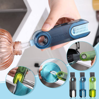 Bottle Cleaning Brush Combo- 1 long silicone brush + 1 bottle lid cleaning brush .g