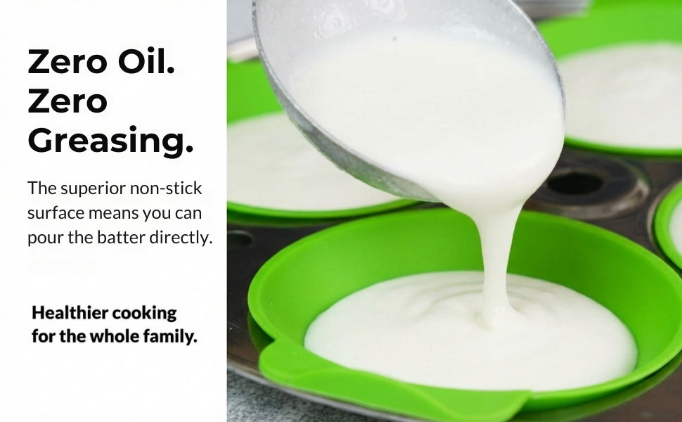 Reusable Silicone Idli Moulds (Set of 8) – Non-Stick BPA-Free Idli Maker Cups; g
