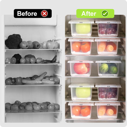 Uniqly- Fridge Storage Containers with Drain plates- Pack of 6: g