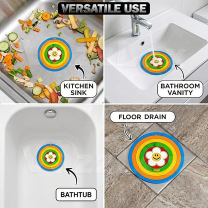 Premium 2-in-1 Silicone Drain Cover – Hair Catcher, Stopper & Odor/Insect Blocker for Bathroom & Kitchen: g