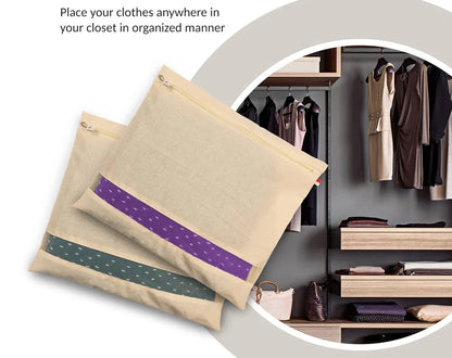 Premium Cotton Saree Covers with ZIP Lock-.f