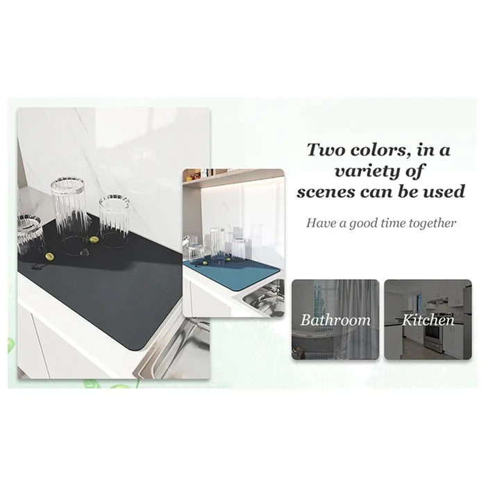 Kitchen Super Absorbent Dish Drying mat (Big Size) (60cmx40cm);f