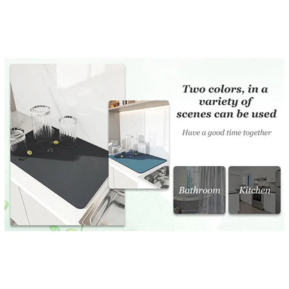 Kitchen Super Absorbent Dish Drying mat (Big Size) (60cmx40cm);f