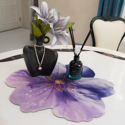 Absorbent Flower Countertop Mat for Kitchen – Quick Dry Dish & Spill Mat: g