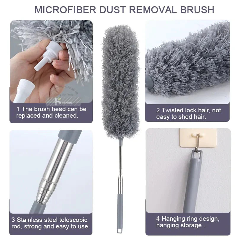 Microfiber 100 inch Extendable Feather Duster- With Extra Long Pole-.g