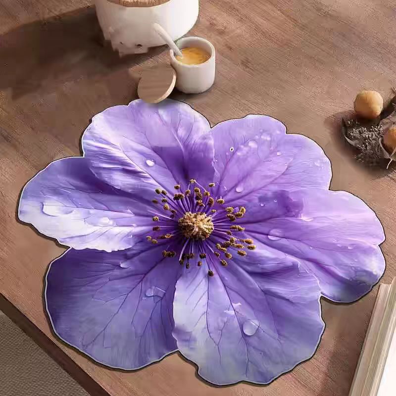 Absorbent Flower Countertop Mat for Kitchen – Quick Dry Dish & Spill Mat: g