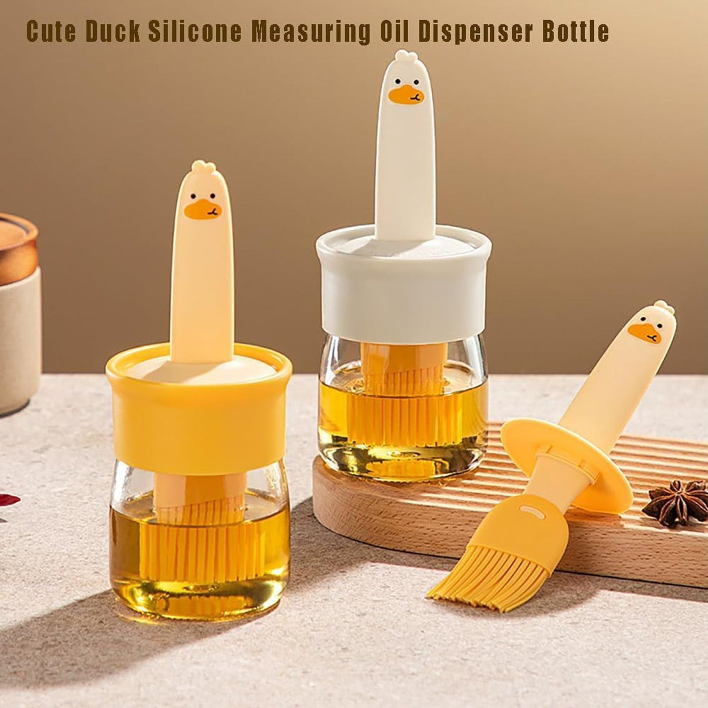 Cute Duck Silicone Oil Glass Jar- 2 in 1  (Buy 1 Get 1 Free)