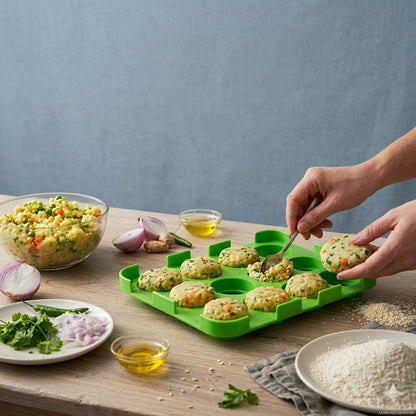 12 Slot Cutlet & Tikki Maker – Easy Burger Patty Press for Perfect Shapes; g